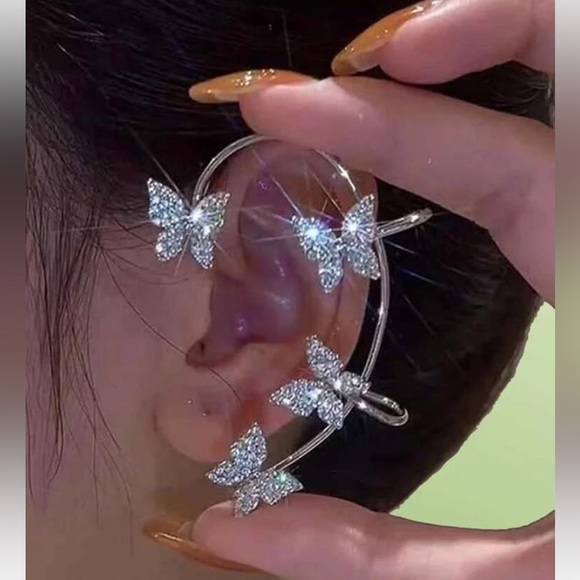 ROMWE Jewelry Rhinestone Butterfly Ear Cuff Poshmark